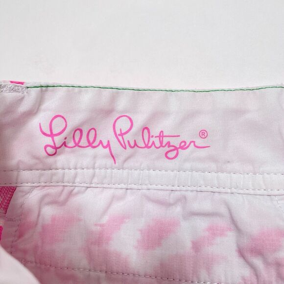 Lilly Pulitzer Walsh Shorts Size 0 Pink Chevron Striped Prep Style 92925 Summer - Picture 5 of 10